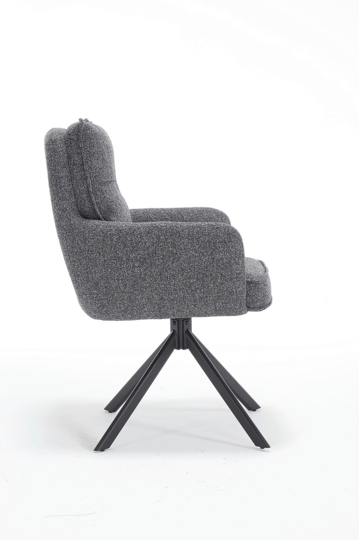 DREHSTUHL Struktur Anthrazit  - Anthrazit/Schwarz, MODERN, Textil/Metall (60/93/67cm) - Livetastic