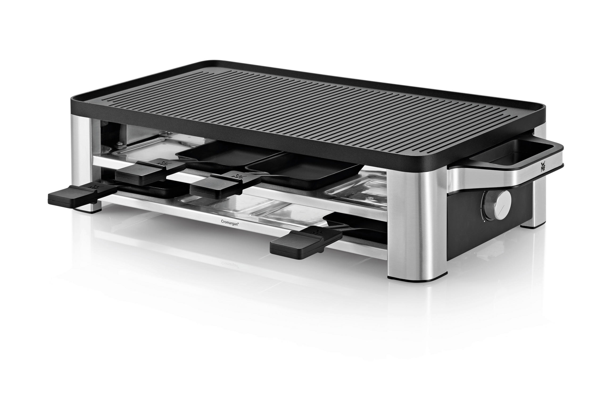 Raclette-Grill Lono 1500 W - Edelstahlfarben/Schwarz, Design, Metall (24,1/54,5/13cm) - WMF