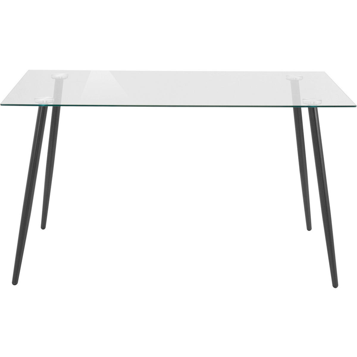 ESSTISCH in Metall, Glas  - Transparent/Schwarz, Design, Glas/Metall (140/75/80cm) - MID.YOU