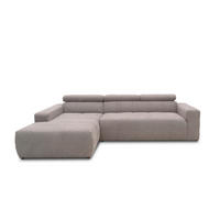ECKSOFA Silberfarben Mikrofaser  - Silberfarben/Schwarz, Design, Kunststoff/Textil (175/285cm) - MID.YOU