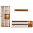 WOHNWAND  in Weiß, Wildeiche  305/202/50 cm  - Wildeiche/Anthrazit, Design, Glas/Holz (305/202/50cm) - Novel