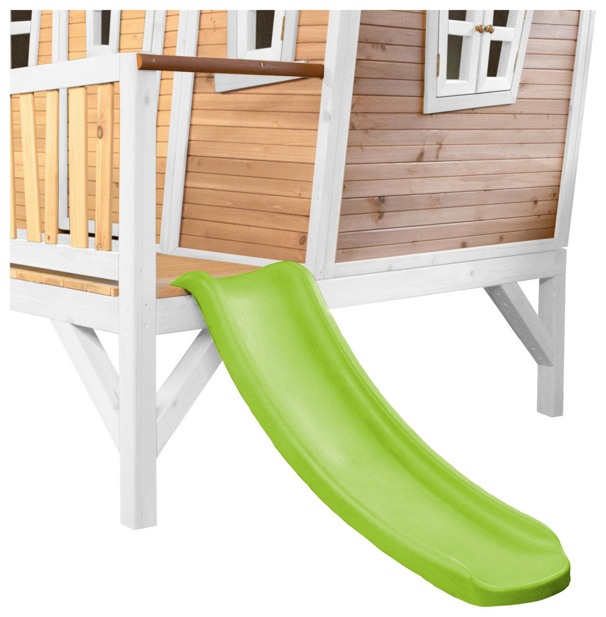 SPIELHAUS 123/12,8/152 cm  - Braun/Weiß, KONVENTIONELL, Holz/Kunststoff (123/12,8/152cm) - Ambia Garden