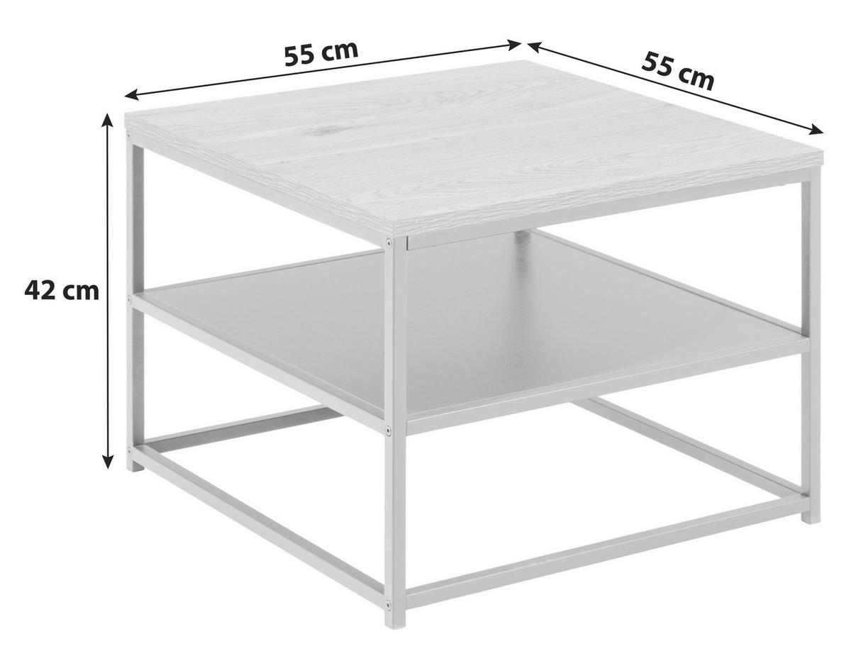 COUCHTISCH in Holzwerkstoff 55/55/42 cm  - Eichefarben/Schwarz, Trend, Holzwerkstoff/Metall (55/55/42cm) - MID.YOU