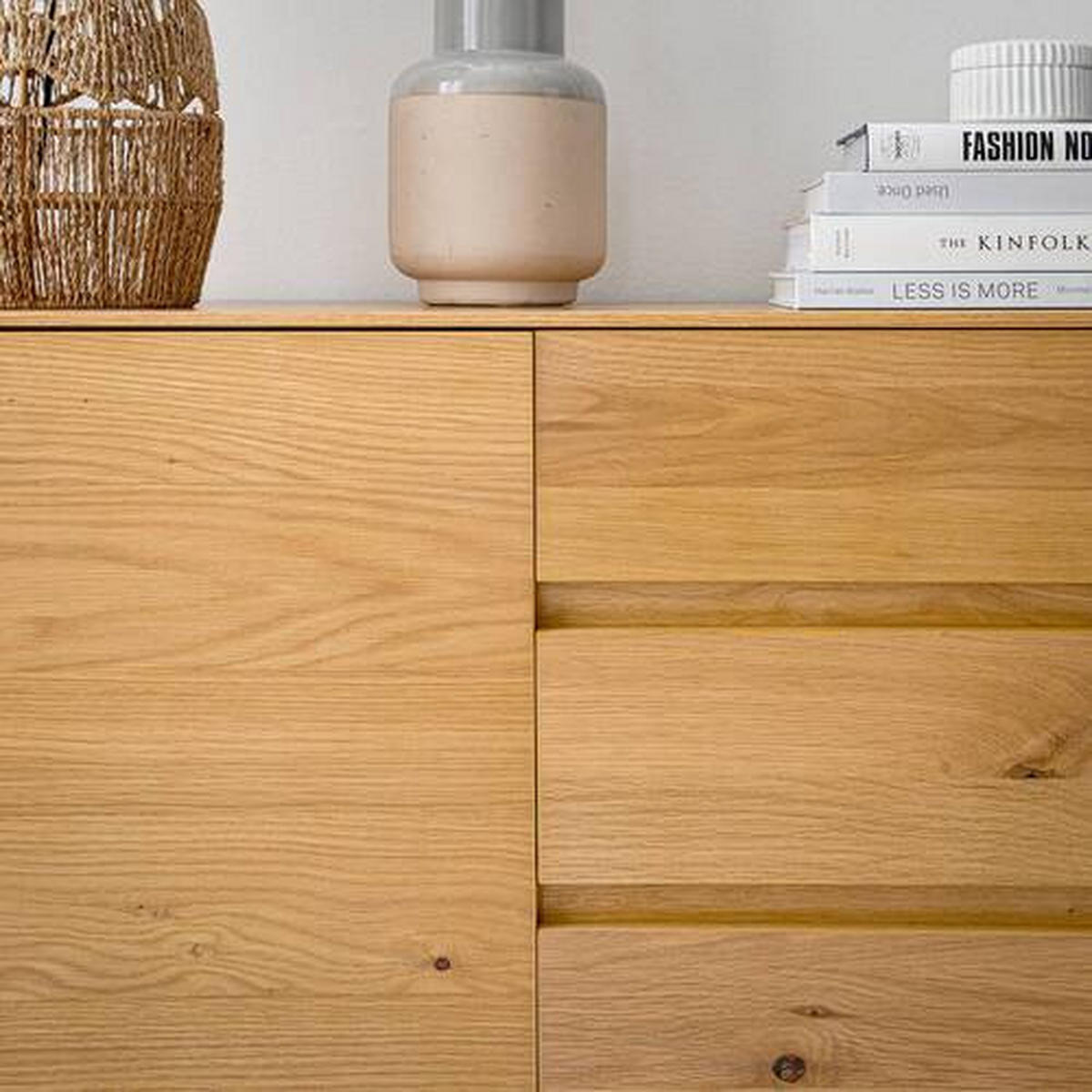 SIDEBOARD 165/86/40 cm  - svart/ekfärgad, Klassisk, metall/trämaterial (165/86/40cm) - home24