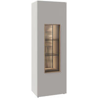 VITRINE  in furniert, mehrschichtige Massivholzplatte (Tischlerplatte) Wildeiche Taupe, Wildeiche - Taupe/Wildeiche, Design, Glas/Holz (64/194/43cm) - Voglauer