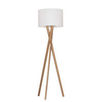 STOJACÍ LAMPA, 45/160 cm  - bílá/barvy dubu, Natur, kov/dřevo (45/160cm) - Novel