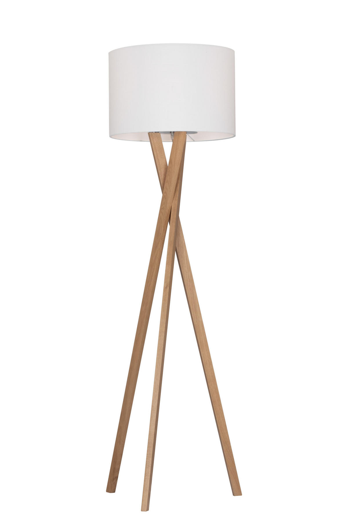 STOJACIA LAMPA, 45/160 cm  - biela/farba duba, Natur, kov/drevo (45/160cm) - Novel