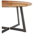 ESSTISCH Eichefarben rund  ausziehbar  - Eichefarben/Schwarz, KONVENTIONELL, Holz/Metall (110-170/110/75cm) - Linea Natura