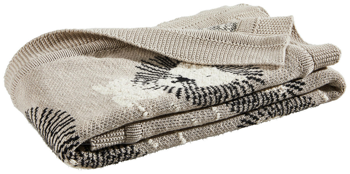 SCHMUSEDECKE LION T&T  80/100 cm  - Schwarz/Naturfarben, Trend, Textil (80/100cm) - Avelia