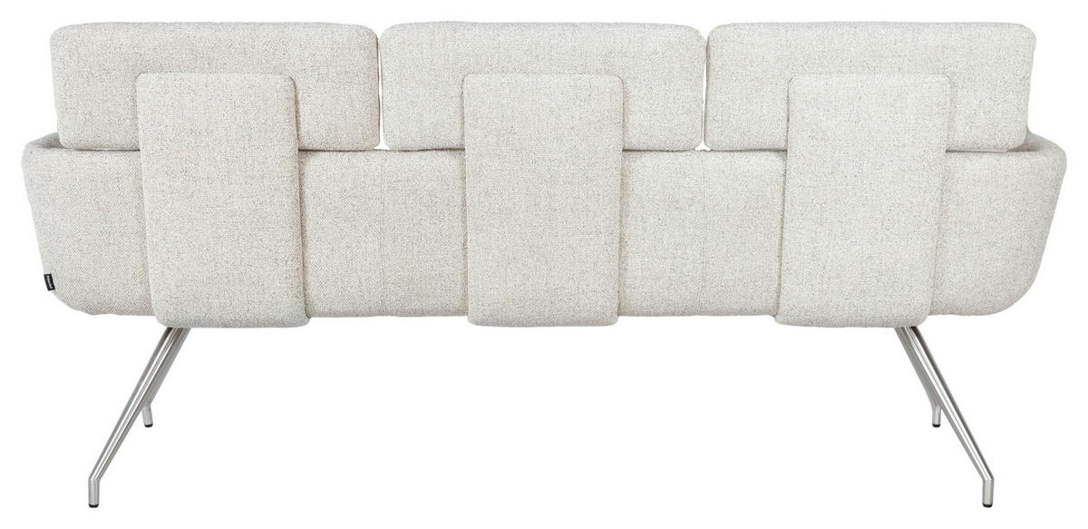 SITZBANK 200/92,5/67 cm Webstoff Edelstahlfarben, Beige  - Edelstahlfarben/Beige, Design, Textil/Metall (200/92,5/67cm) - Dieter Knoll