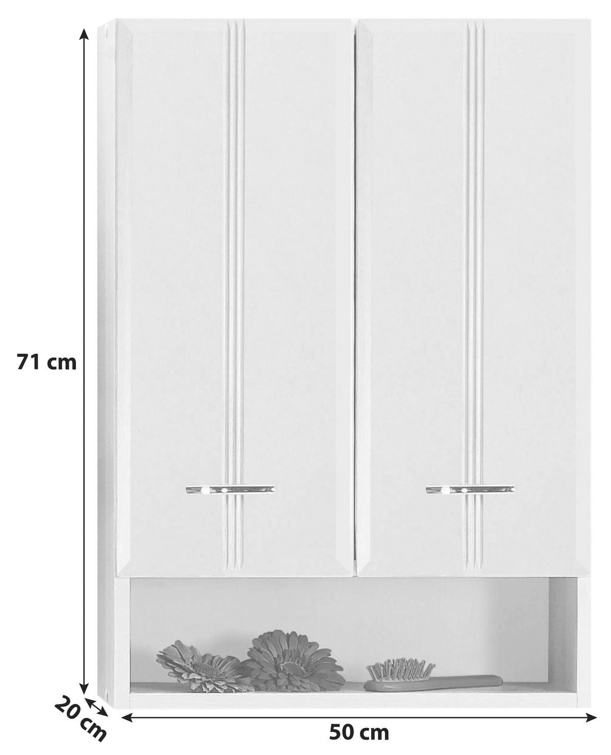 Hängeschrank in Weiss 50/71/20 cm  - Chromfarben/Weiss, Konventionell, Holzwerkstoff/Kunststoff (50/71/20cm) - Held