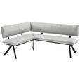 ECKBANK 140/180 cm  in Creme, Schwarz  - Creme/Schwarz, MODERN, Textil/Metall (140/180cm) - Cantus