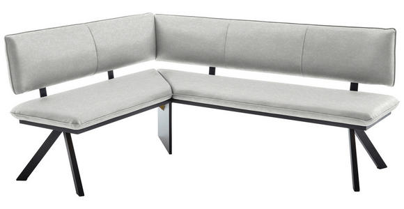 ECKBANK 140/180 cm in Creme, Schwarz - Creme/Schwarz, MODERN, Textil/Metall (140/180cm) - Cantus