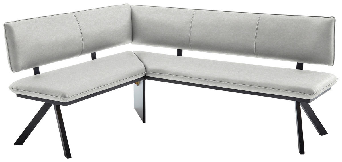 ECKBANK 165/205 cm  in Creme, Schwarz  - Creme/Schwarz, MODERN, Textil/Metall (165/205cm) - Cantus