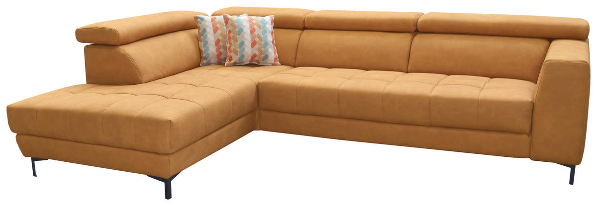 SAROKGARNITÚRA textil sárga  - sárga/fekete, Basics, textil (201/293cm) - Xora