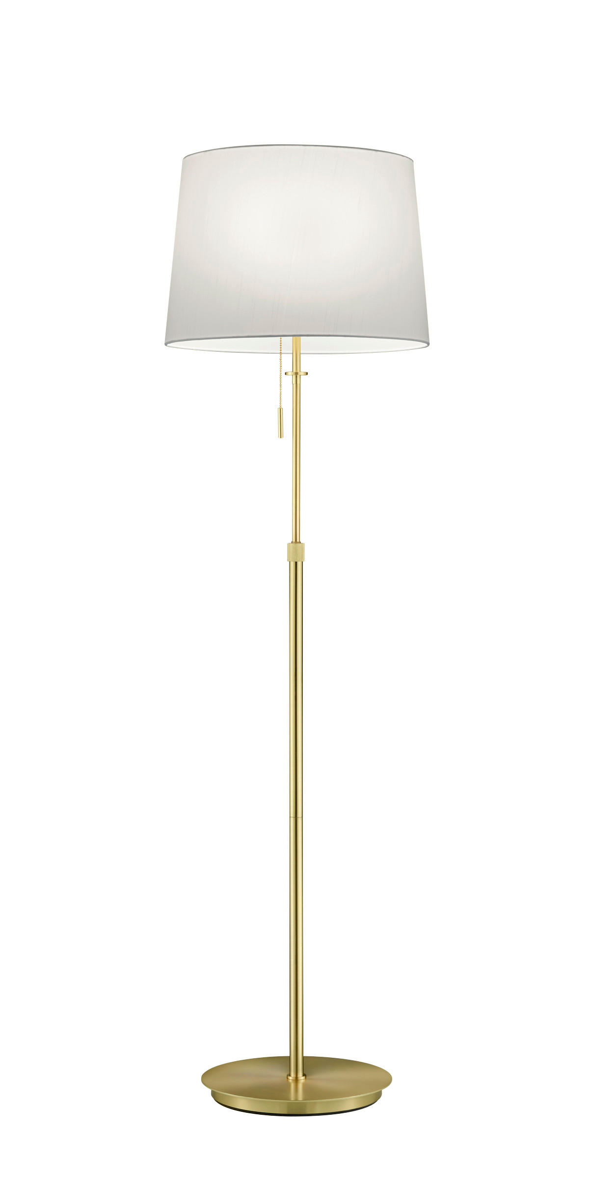Golvlampa Lyon Lyon 46,3/180 cm    - vit/mässingsfärgad, Design, metall/textil (46,3/180cm) - Trio Leuchten