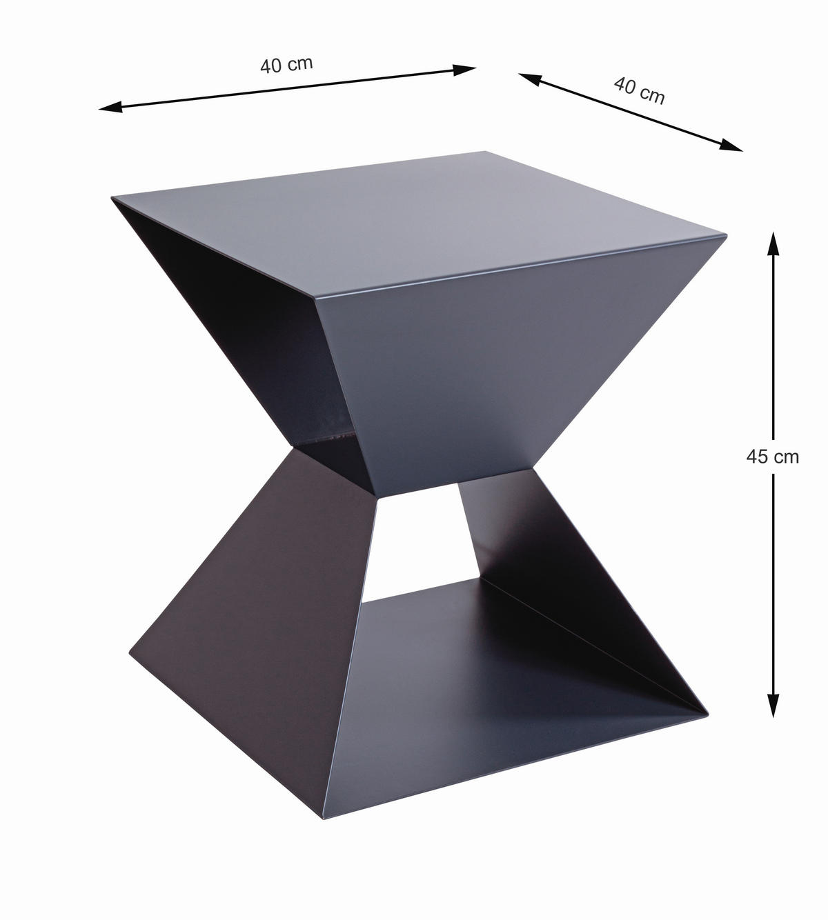 BEISTELLTISCH in Metall 40/40/45 cm  - Graphitfarben, Design, Metall (40/40/45cm)