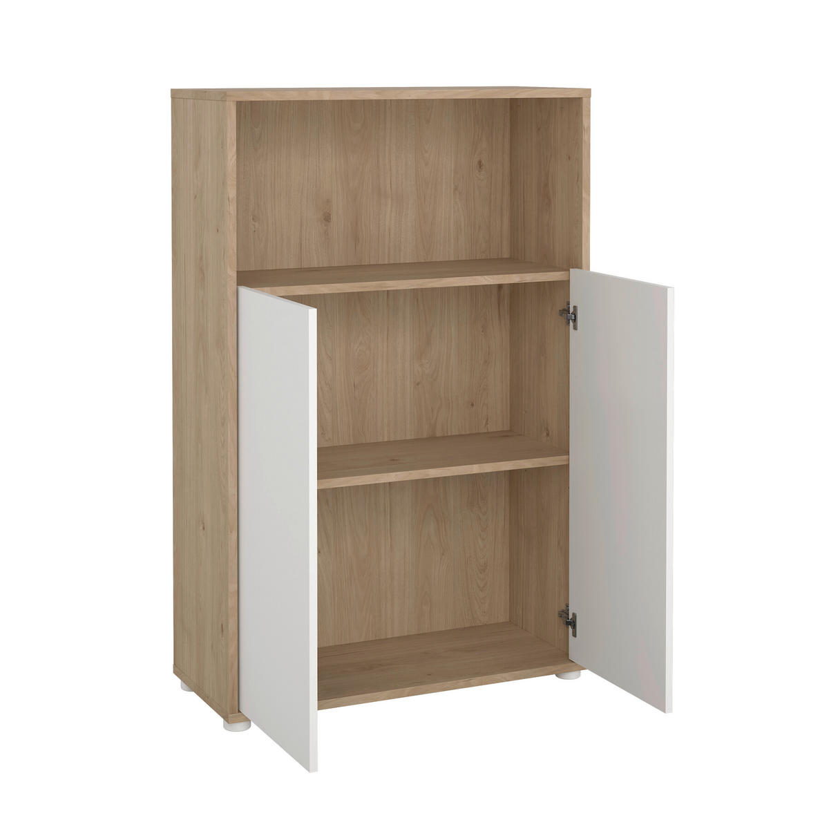VYSOKÁ KOMODA, bílá, barvy dubu, 79,6/34,3/123,6 cm - bílá/barvy dubu, Moderní, kompozitní dřevo/plast (79,6/34,3/123,6cm) - MID.YOU