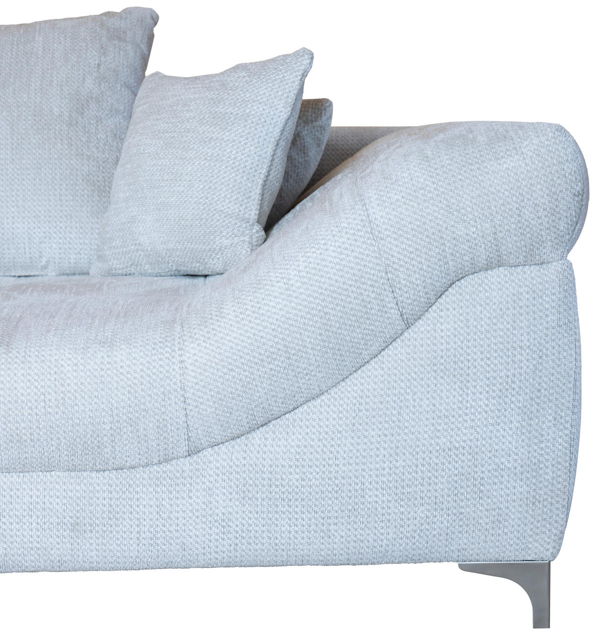ECKSOFA in Chenille Greige  227/329 cm  - Chromfarben/Greige, KONVENTIONELL, Textil/Metall (227/329cm) - Carryhome
