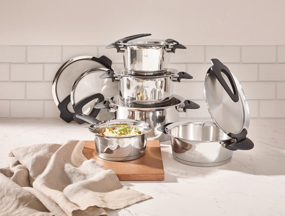 KOCHTOPFSET Intensa 5-teilig  - Silberfarben, Basics, Metall - Fissler