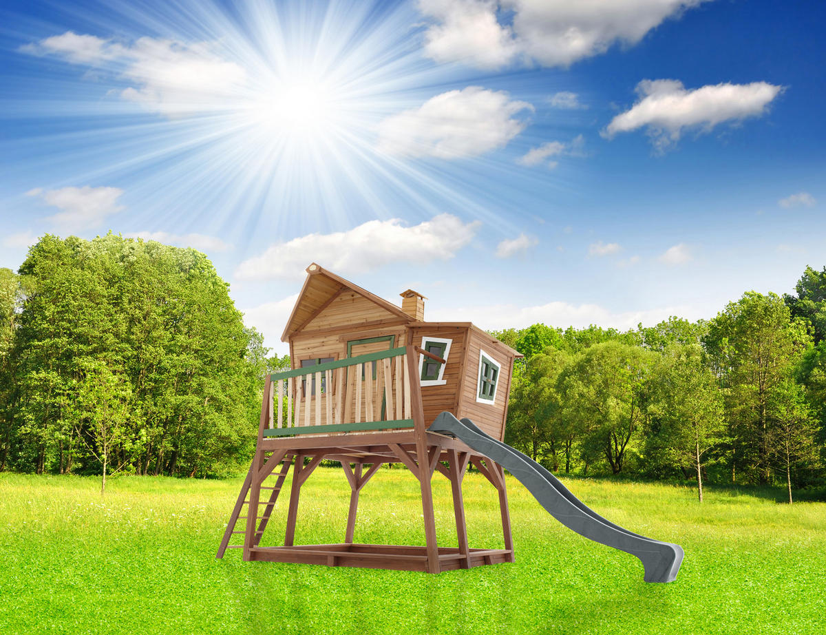 SPIELTURM 435/291/180 cm SPIELTURM MAX  - Braun/Naturfarben, KONVENTIONELL, Holz (435/291/180cm) - Ambia Garden