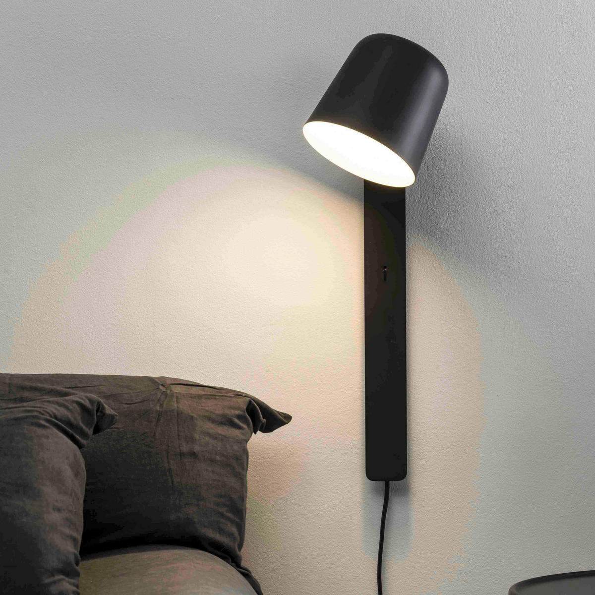 WANDLEUCHTE 14.5/18/46 cm   - Schwarz, Basics, Metall (14.5/18/46cm)