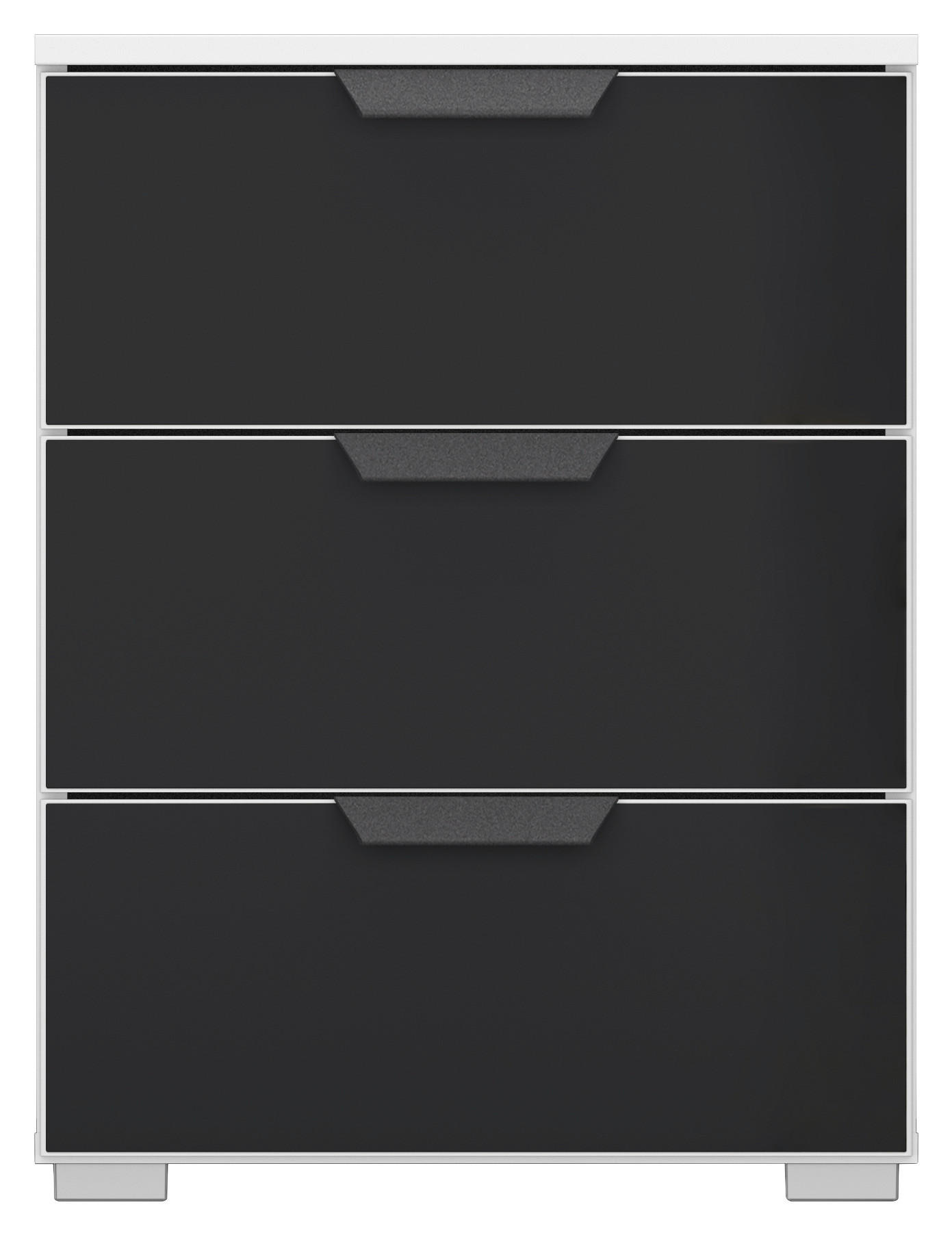 NACHTSCHRANK 47/62/42 cm - Anthrazit/Alufarben, MODERN, Glas/Holzwerkstoff (47/62/42cm) - Rauch Möbel
