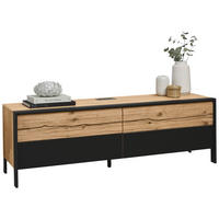 LOWBOARD 164/52,6/44,6 cm  - Eichefarben/Graphitfarben, Natur, Glas/Holz (164/52,6/44,6cm) - Valdera