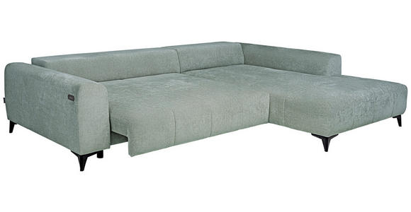 ECKSOFA  in Chenille Hellgrau  279/222 cm  - Hellgrau/Schwarz, KONVENTIONELL, Kunststoff/Textil (279/222cm) - Hom`in