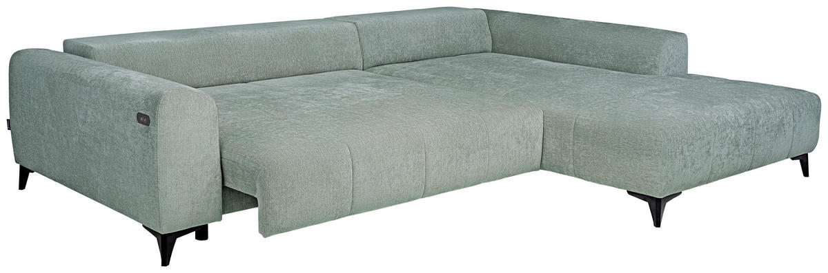 ECKSOFA  in Chenille Hellgrau  279/222 cm  - Hellgrau/Schwarz, KONVENTIONELL, Kunststoff/Textil (279/222cm) - Hom`in