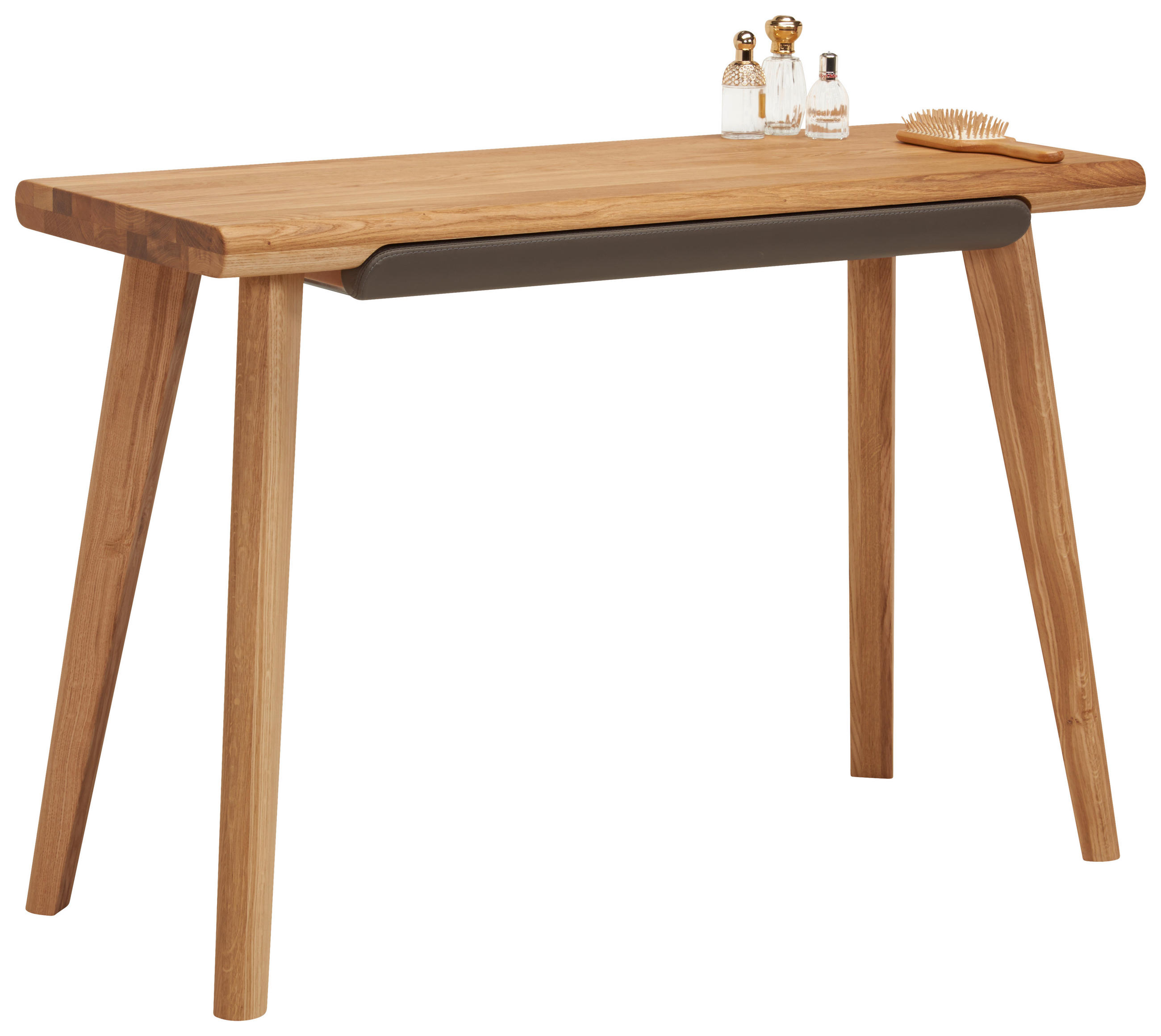 KONSOLENTISCH in Holz, Textil 110/45/75 cm - Wildeiche/Schlammfarben, Natur, Holz/Textil (110/45/75cm) - Linea Natura