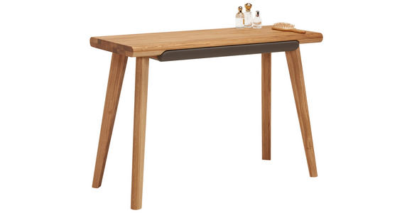 SCHMINKTISCH in Schlammfarben, Wildeiche Wildeiche  - Wildeiche/Schlammfarben, Natur, Holz/Textil (110/45/75cm) - Linea Natura