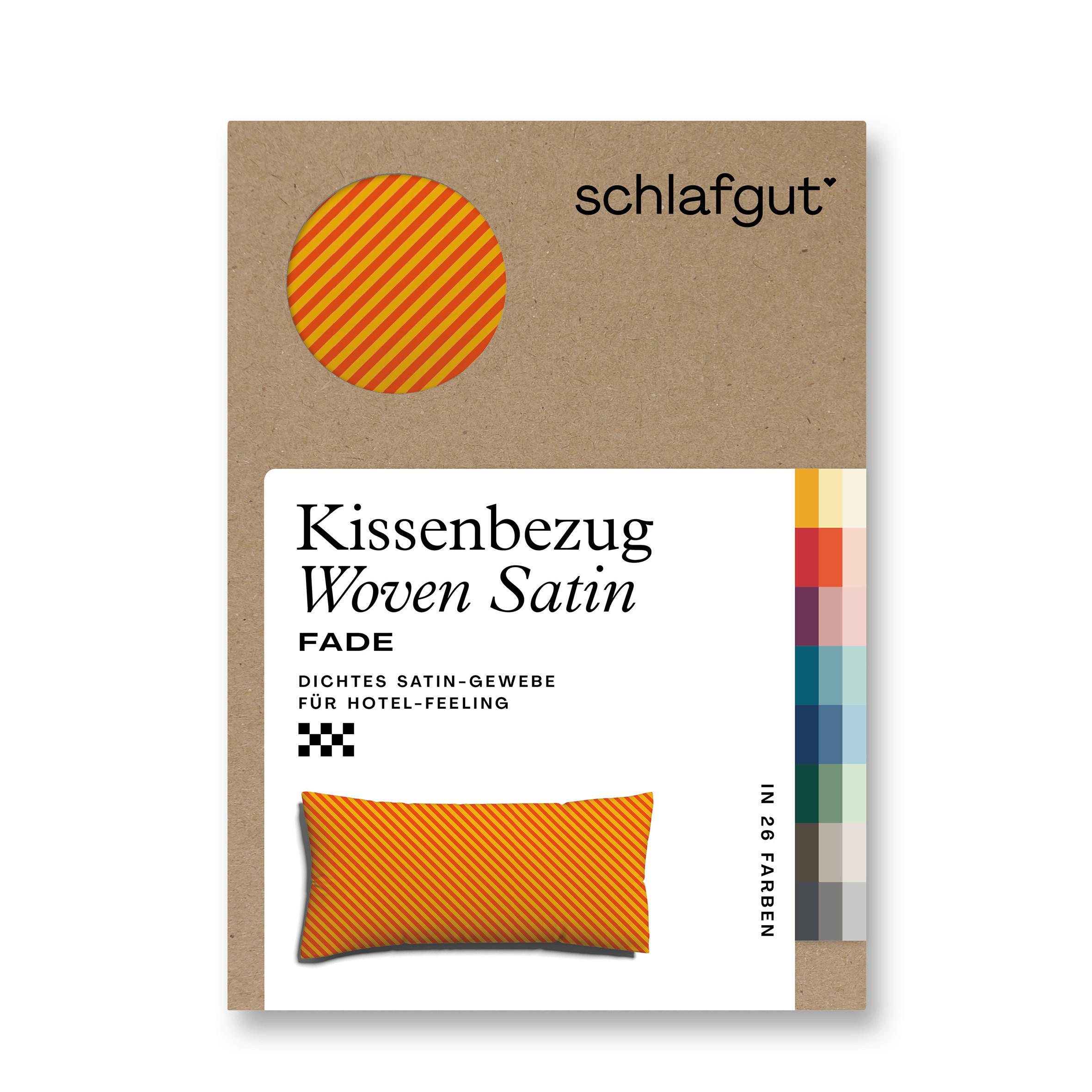 KOPFPOLSTERBEZUG WOVEN SATIN FADE 40/80 cm  - Gelb/Rot, Basics, Textil (40/80cm) - Schlafgut
