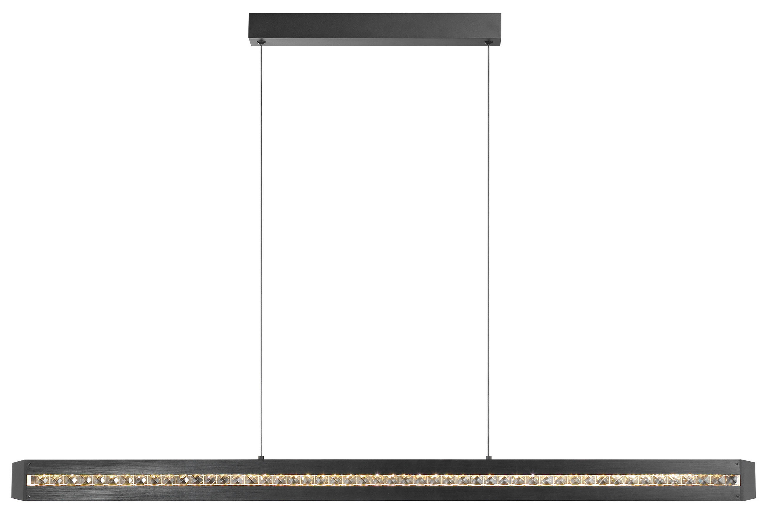 LED-HÄNGELEUCHTE Banda 115/6,5/150 cm   - Schwarz, Design, Glas/Metall (115/6,5/150cm) - Brilliant