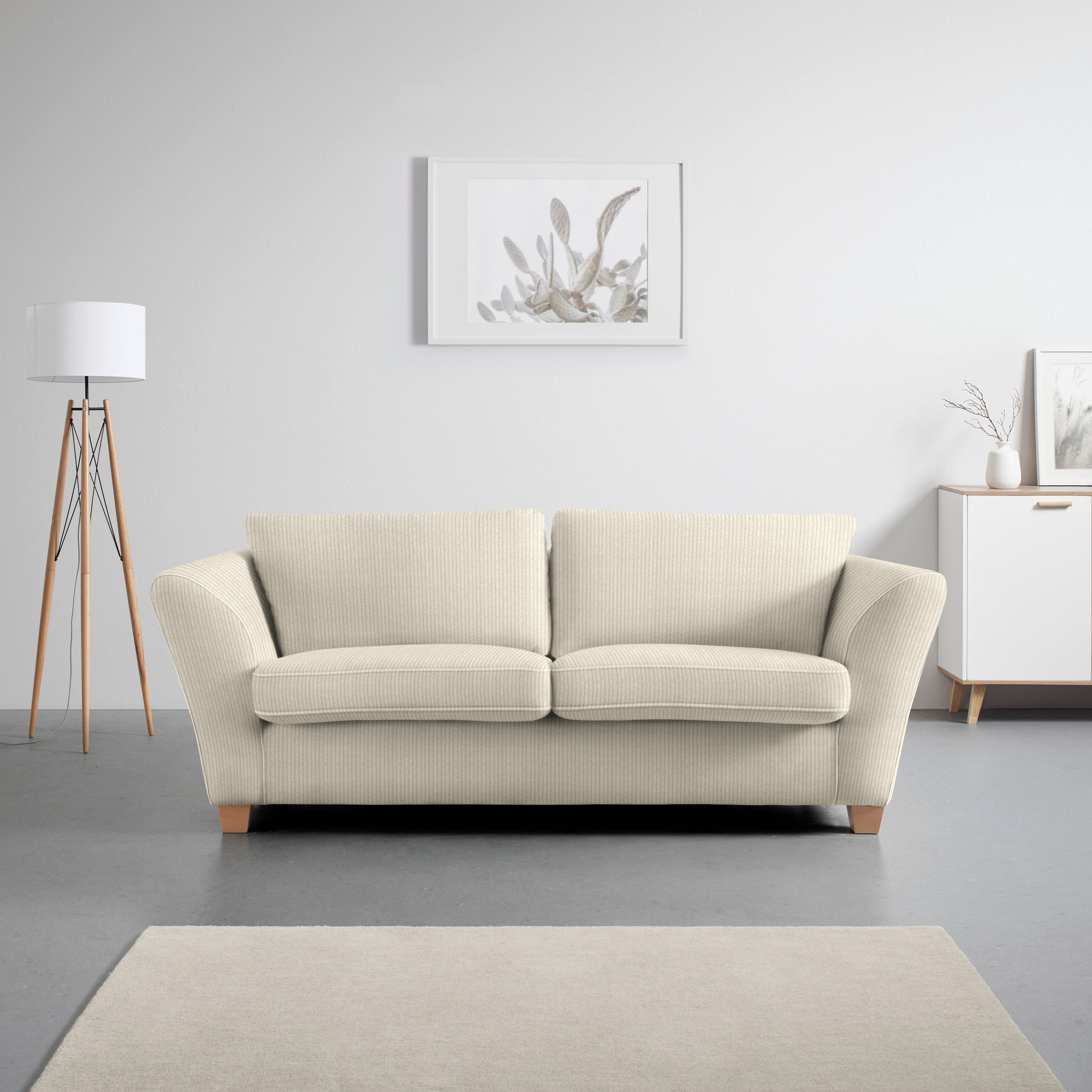 3-SITS SOFFA i manchester beige  - beige/naturfärgad, trä/textil (216/70-85/95cm) - MID.YOU