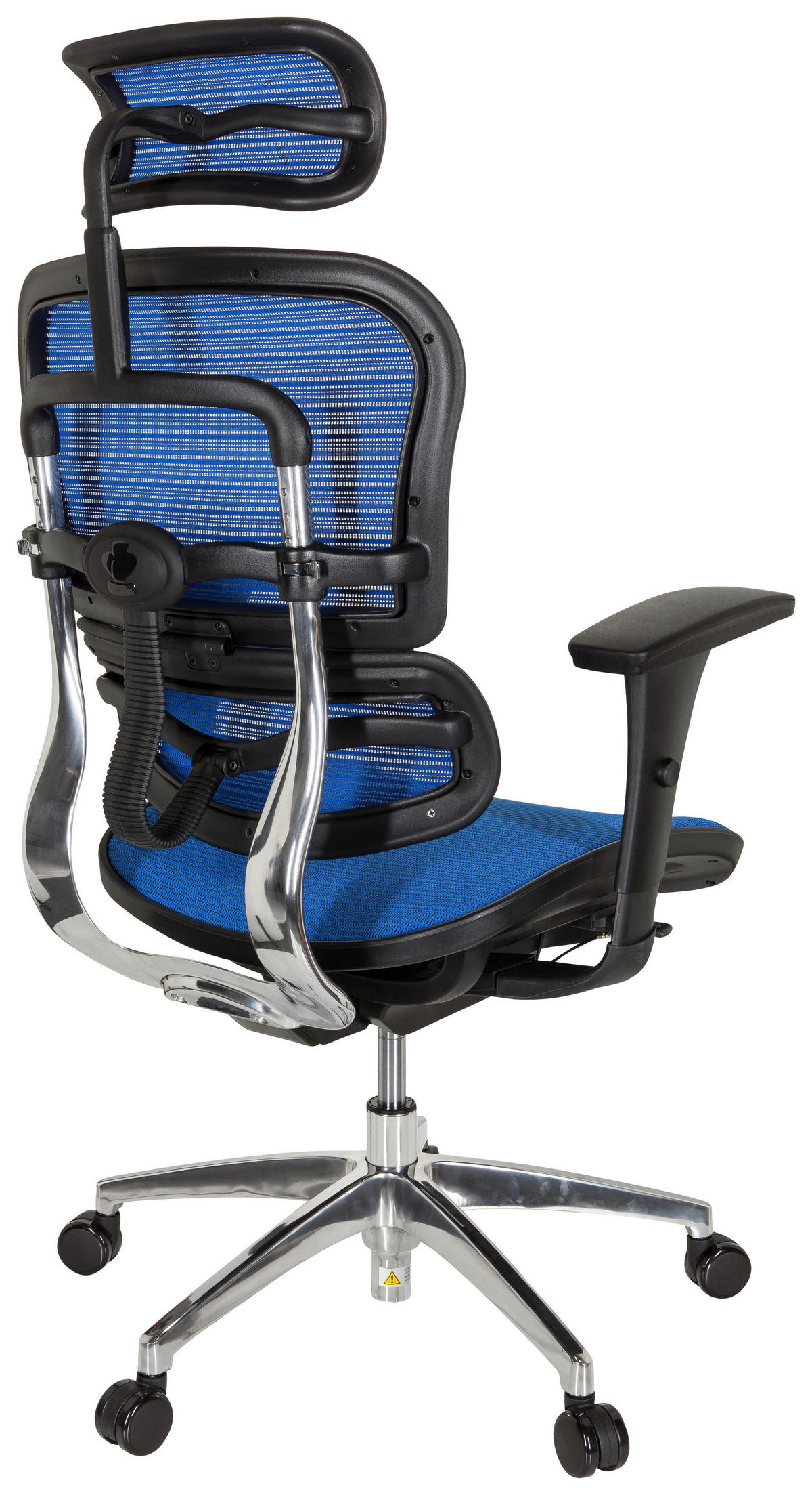 DREHSTUHL Netzbespannung, Flachgewebe Blau, Schwarz  - Chromfarben/Blau, MODERN, Kunststoff/Textil (67/141/63cm) - MID.YOU