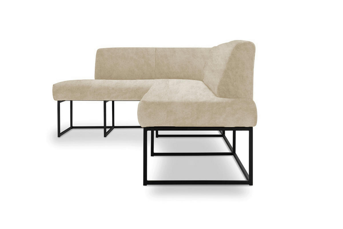 UGAONA KLUPA  boja peska   - crna/boja peska, Moderno, drvo/metal (245/159cm) - Livetastic