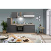 KÜCHENBLOCK 240 cm   in Grau  - Edelstahlfarben/Eichefarben, Basics, Holzwerkstoff/Metall (240cm) - Respekta