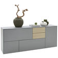 SIDEBOARD  in 184/74/41 cm  - Eichefarben/Schwarz, Design, Holzwerkstoff/Kunststoff (184/74/41cm) - Voleo