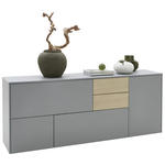 SIDEBOARD  in 184/74/41 cm  - Eichefarben/Schwarz, Design, Holzwerkstoff/Kunststoff (184/74/41cm) - Voleo