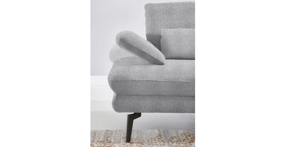 ECKSOFA in Chenille Hellgrau 310/180 cm - Hellgrau/Schwarz, Design, Textil/Metall (310/180cm) - Dieter Knoll