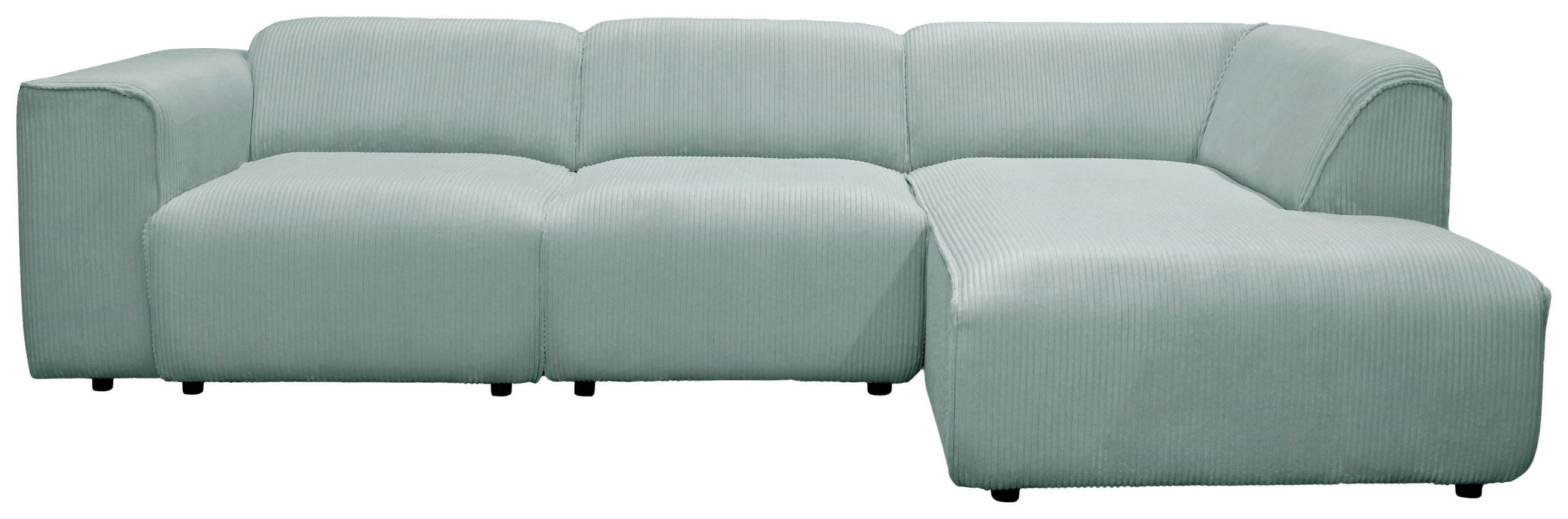 ECKSOFA ANTHONY in Cord Mintgrün  275/163 cm  - Schwarz/Mintgrün, Design, Kunststoff/Textil (275/163cm) - MID.YOU