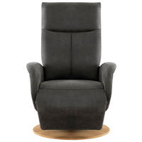 DREHSTUHL Mikrofaser Anthrazit  - Eichefarben/Anthrazit, KONVENTIONELL, Holz/Textil (75/112/82cm) - Sit & More