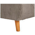 ECKSOFA Taupe Cord  - Taupe/Eichefarben, KONVENTIONELL, Holz/Textil (162/284cm) - Carryhome