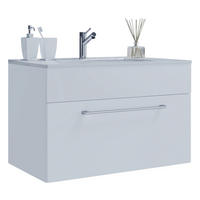 WASCHTISCHKOMBI 80 cm  - Silberfarben/Weiß, MODERN, Keramik/Holzwerkstoff (80cm) - MID.YOU