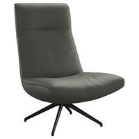 SESSEL in Echtleder Hellgrau  - Hellgrau/Schwarz, Modern, Leder/Metall (74/105/92cm) - Johann Jakob
