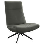 SESSEL in Echtleder Hellgrau  - Hellgrau/Schwarz, MODERN, Leder/Metall (74/105/92cm) - Johann Jakob