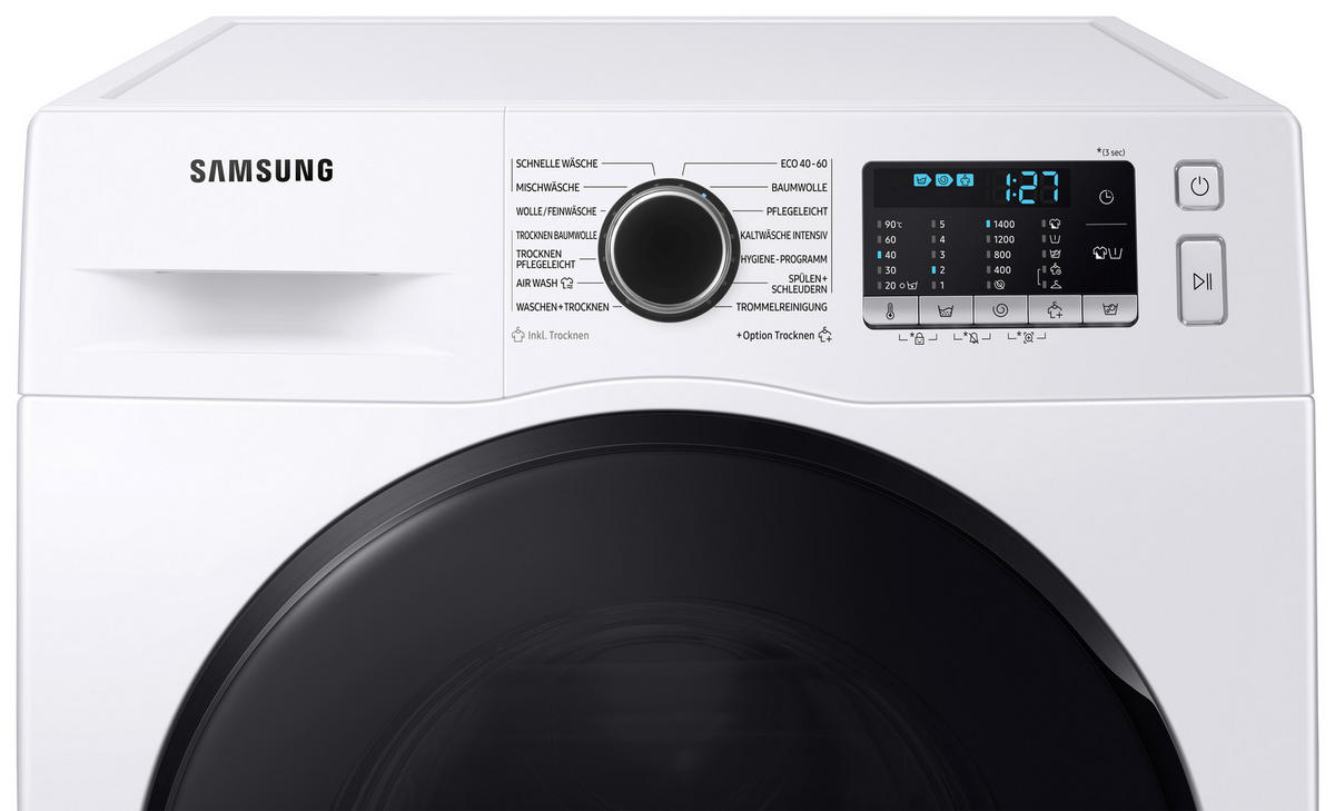WASCHTROCKNER WD81TA049BE/EG  - Weiß, Basics, Glas/Kunststoff (60/85/68cm) - Samsung
