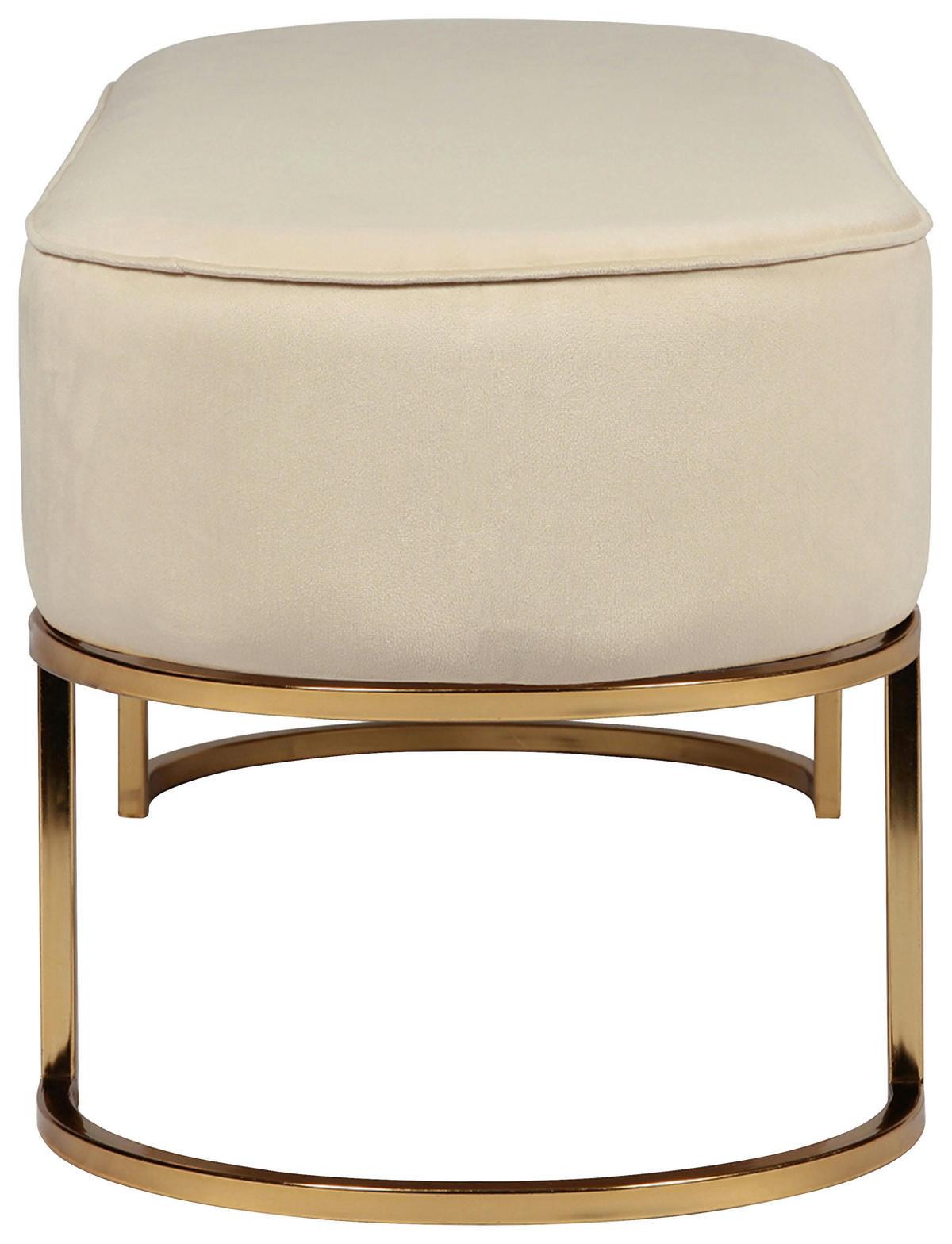 SITZBANK 40/42/105 cm Samt Creme Metall  - Goldfarben/Creme, Design, Textil/Metall (40/42/105cm) - Kayoom