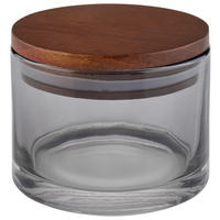 ZÁSOBNÍK NA KOSMETICKÉ TAMPON šedá, barvy akácie - šedá/barvy akácie, Basics, dřevo/plast (9/6,7cm) - Homeware